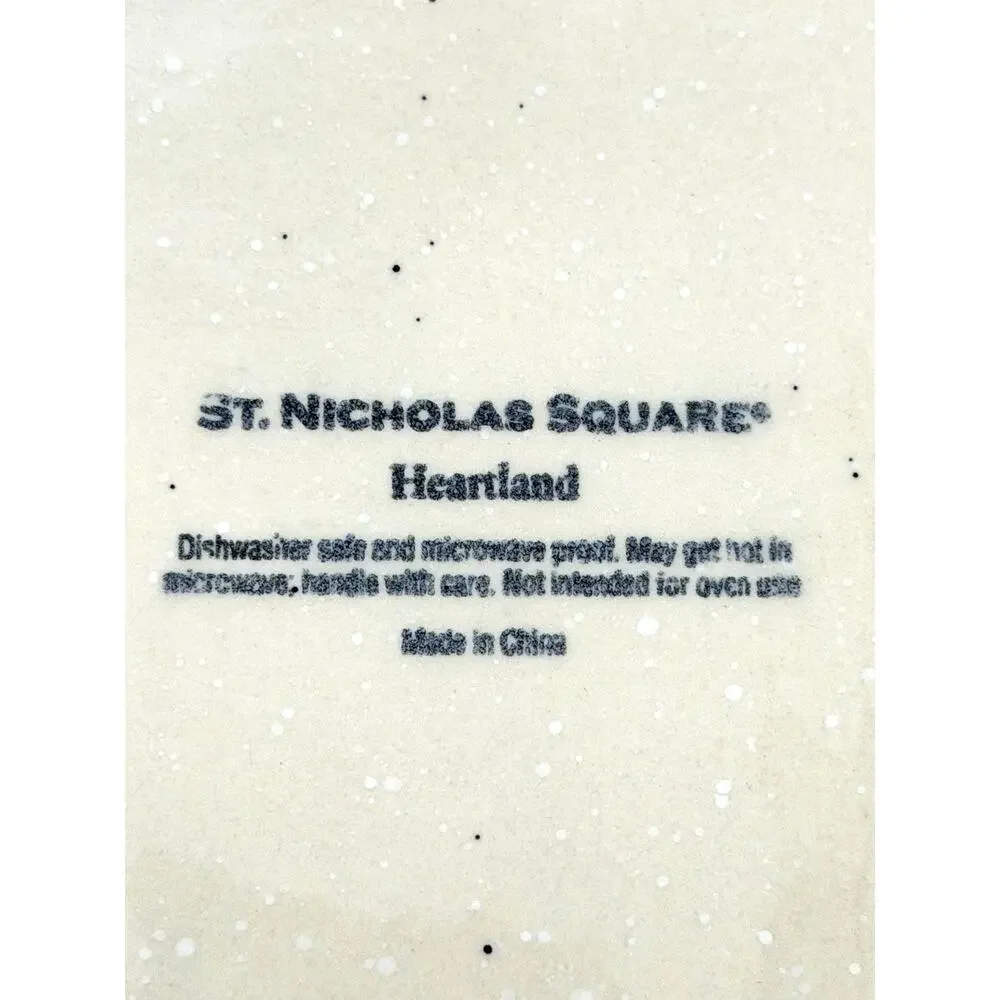 St. Nicholas Square Heartland Square Winter Log Cabin Salad Plate 9,25